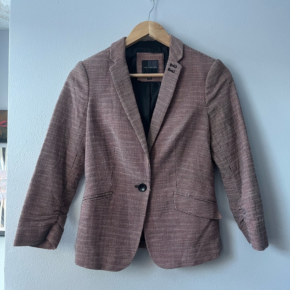 The Limited Red and Black Checkered Blazer